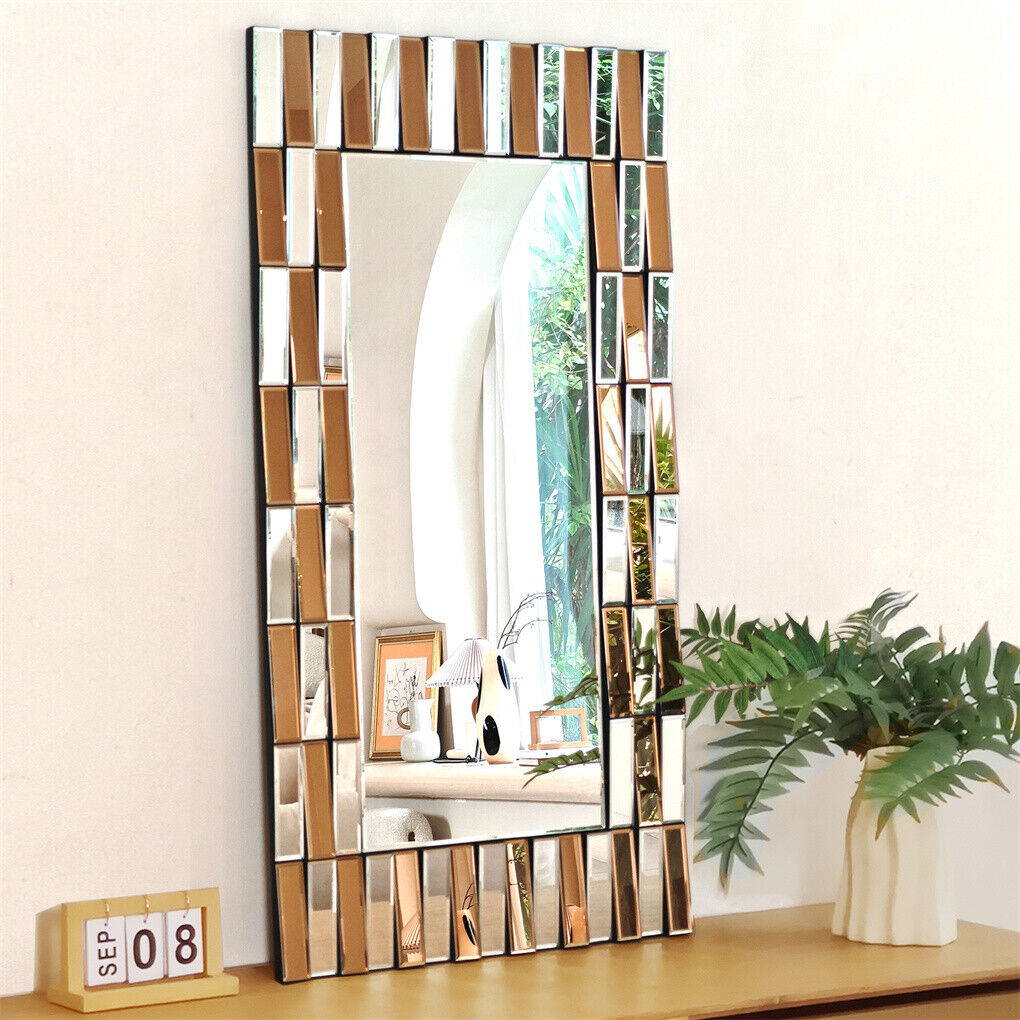 Contemporary 3D Rectangular Decorative Wall Mirror