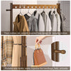 Walnut Wood Rolling Clothing Garment Rack