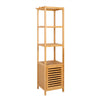 Freestanding Tall Bamboo Bathroom Cabinet Slim Storage
