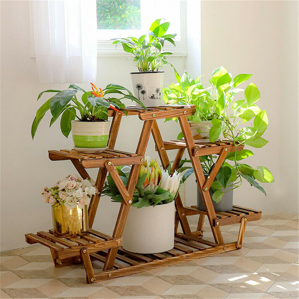 Upgraded Thicker Wood Indoor Plant Stand