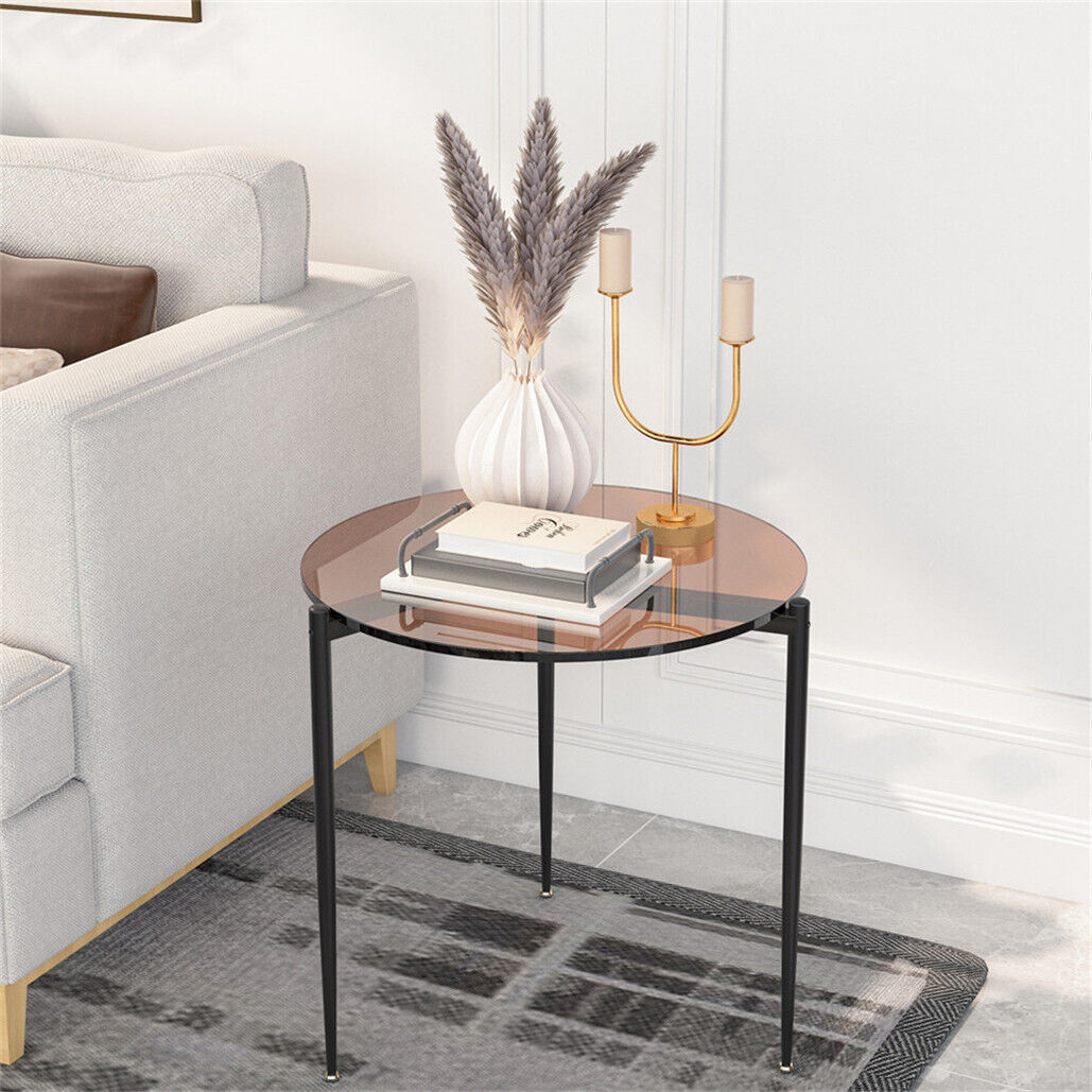 Simple Style Heat-resistant Glass Couch Side End Coffee Table