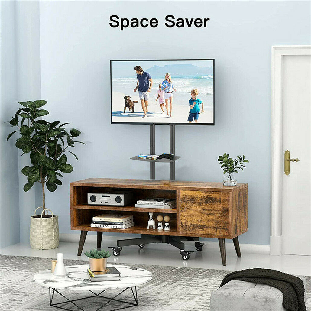Portable TV Stand w/ Shelf 32-72" LCD LED OLED 4K Smart Flat