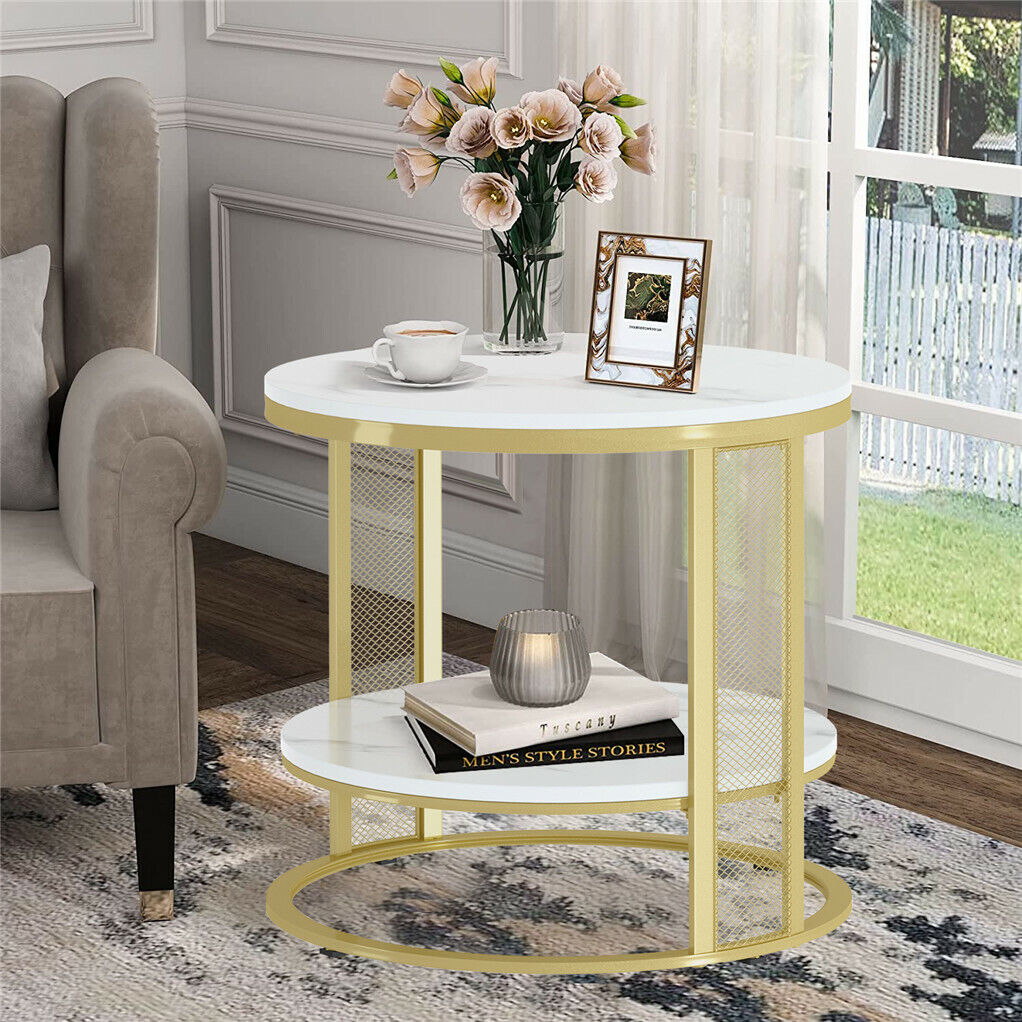 White Marble Side End Table