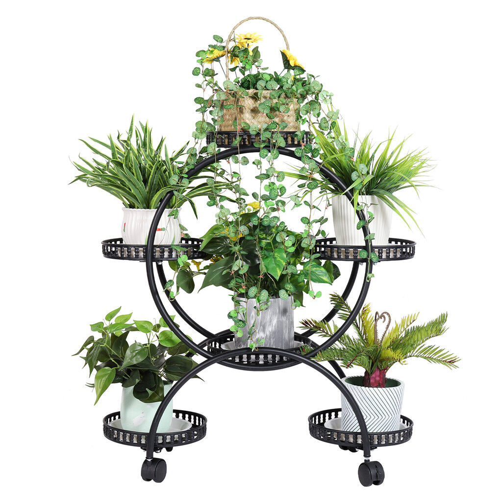 6 Tier Heavy Metal Plant Stand Garden Display Flower Holder