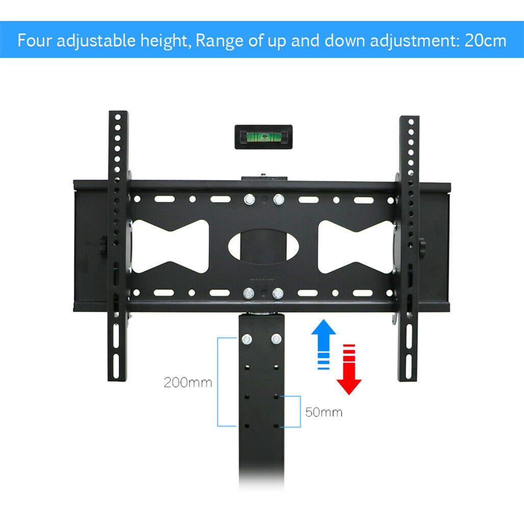 Floor TV Stand Swivel Mount Bracket Shelf Height Adjustable