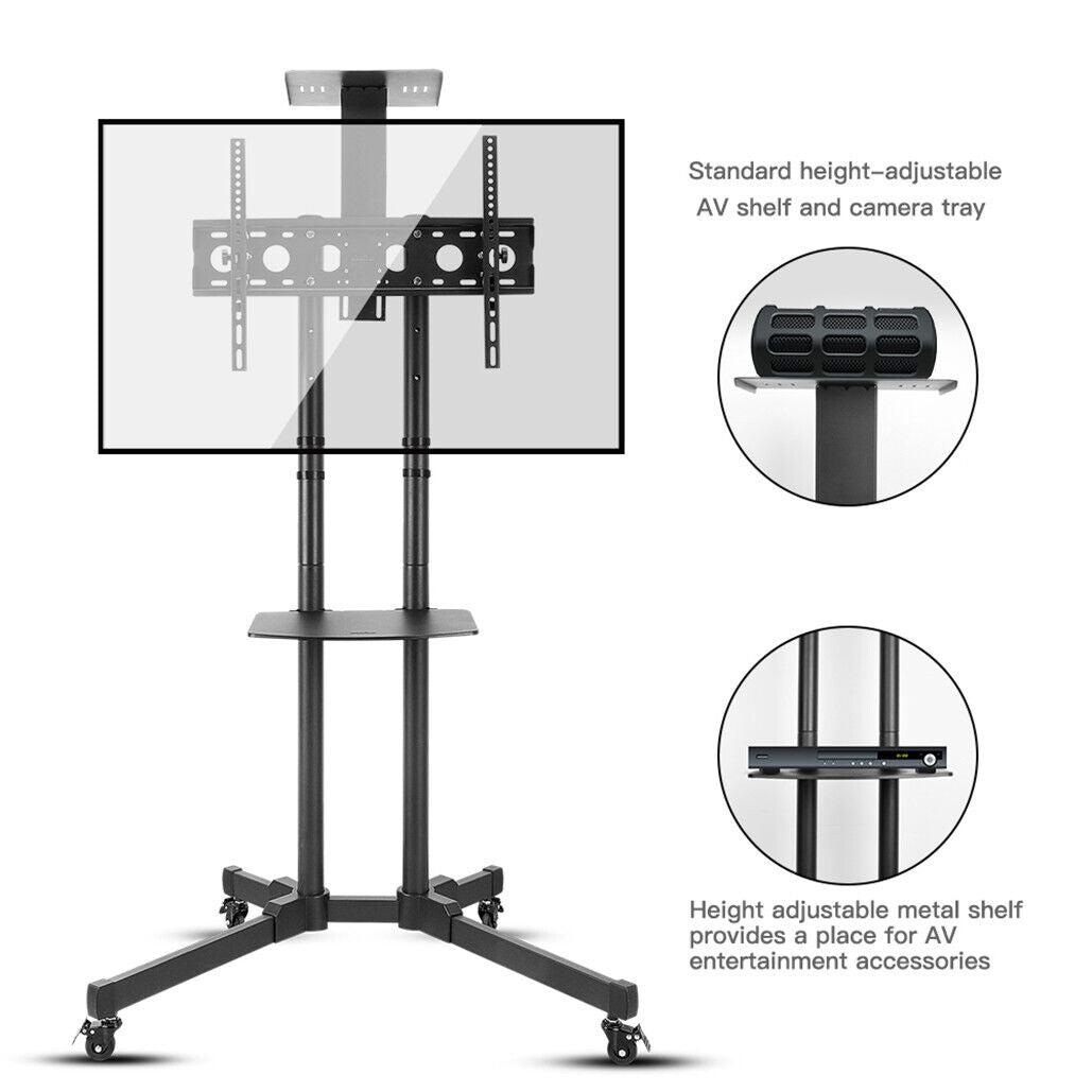 Portable TV Stand w/ Shelf 32-72" LCD LED OLED 4K Smart Flat