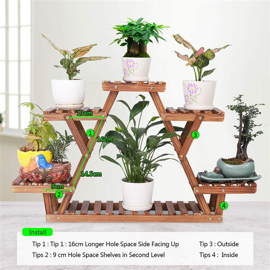 Upgraded Thicker Wood Indoor Plant Stand
