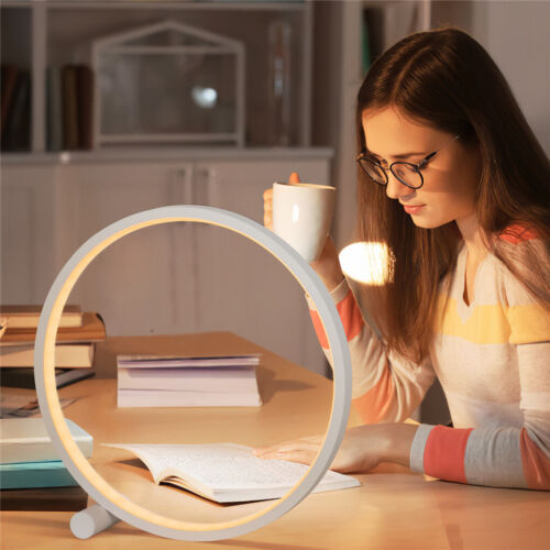 Energy-efficient Dimmable Led Desk lamp Circle Bedside Nightstand Reading Lamp