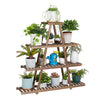 5 Tier Pot Wooden Plant Stand Shelves Bonsai Display Storage-