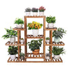 Flower Bonsai Display Shelf Wood Plant Stand-
