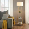 Floor Lamp Storage Shelves 3Tier Plexiglass Standing LED Light
