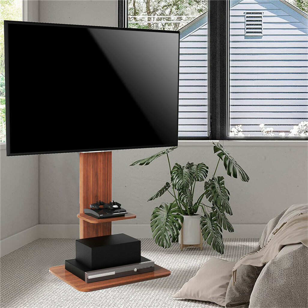 32-100" Universal Wooden Floor TV Stand Height Adjustable