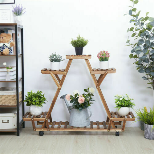 Multi-Layer High Flower Pots Holder with Wheels