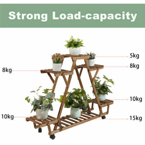 Multi-Layer High Flower Pots Holder with Wheels