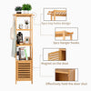 4 Tier Extra Tall Bamboo Bathroom Storage Cabinet