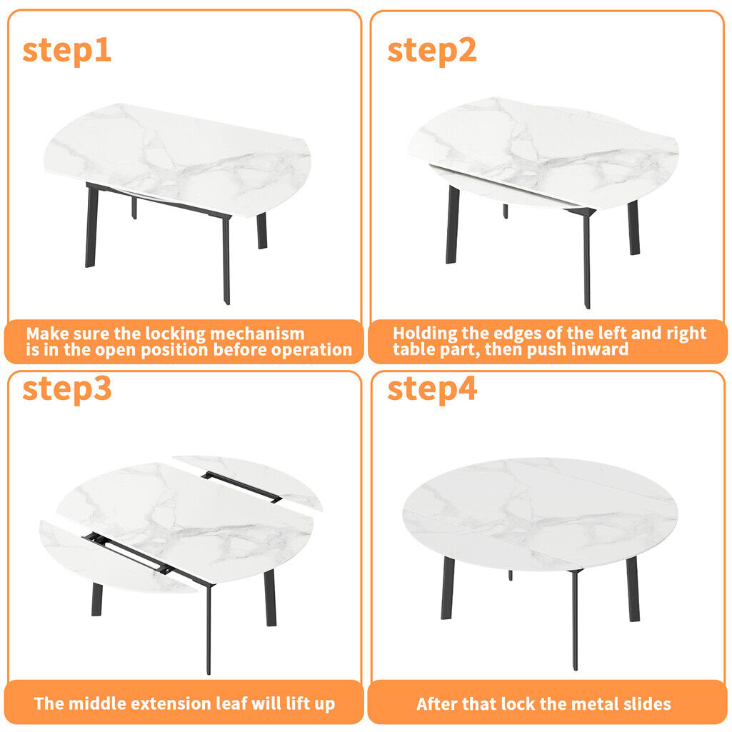 Round Extendable Kitchen Table Sintered Stone