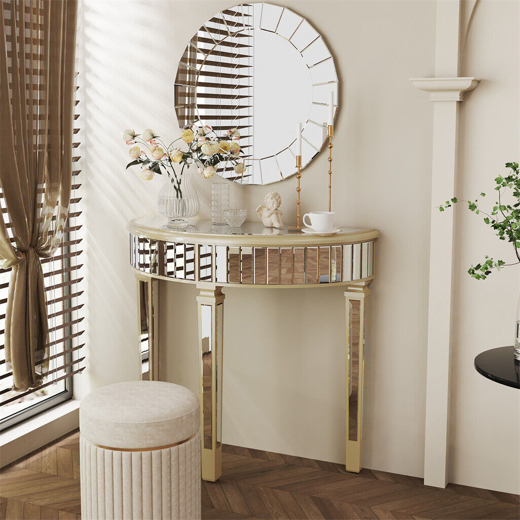 1/2 Tier Strong Slate Crescent Console Table