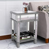 2 Tier Luxury Silver Mirrored Side Table