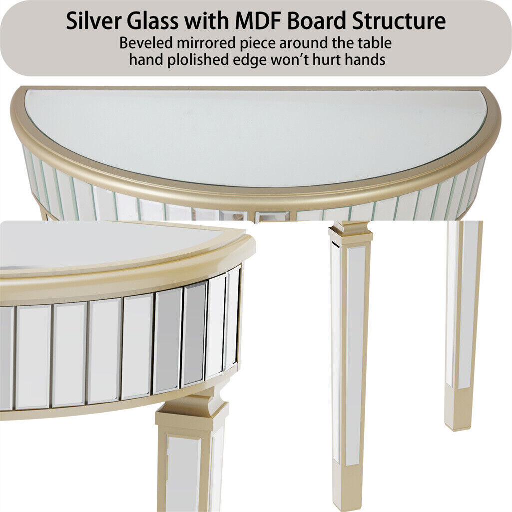 1/2 Tier Strong Slate Crescent Console Table