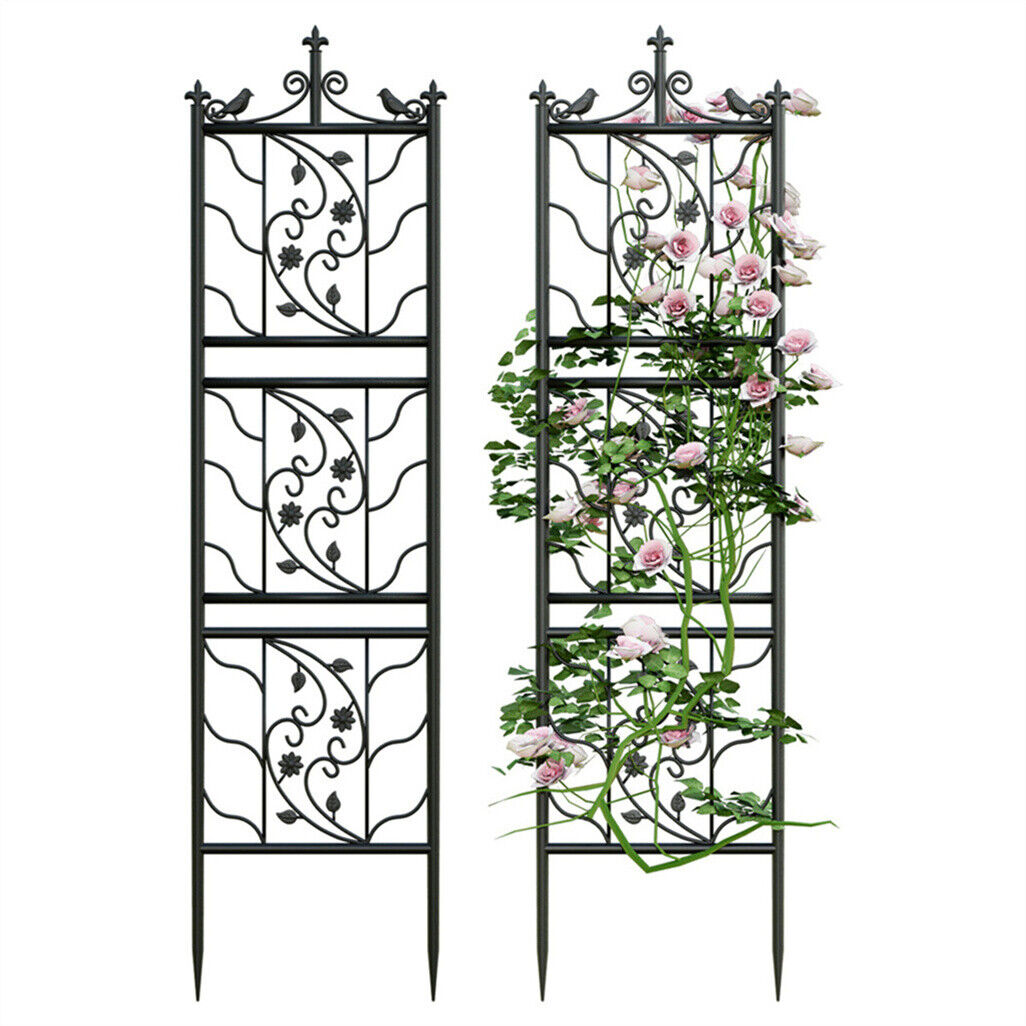 2X Large Tall Metal Garden Trellis Fence Climbing Plant Trellises Privacy Frame