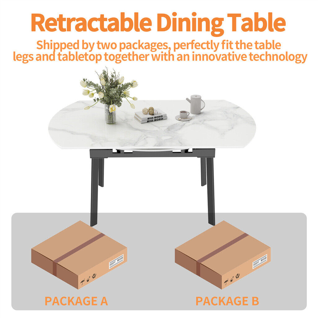 Round Extendable Kitchen Table Sintered Stone