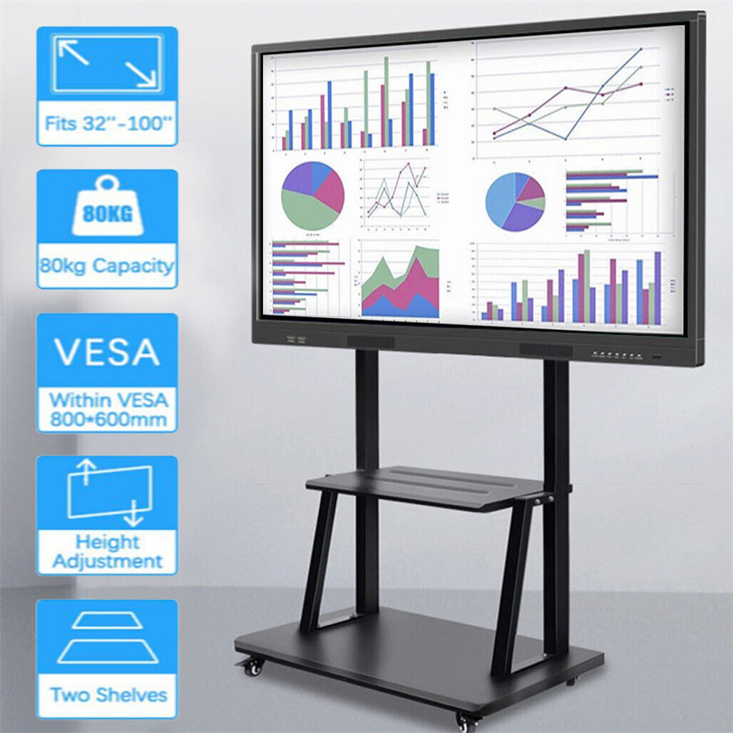 Rolling/Mobile TV Cart TV Trolley 32-100" Large  TV Stand Shelf