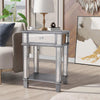 2 Tier Luxury Silver Mirrored Side Table