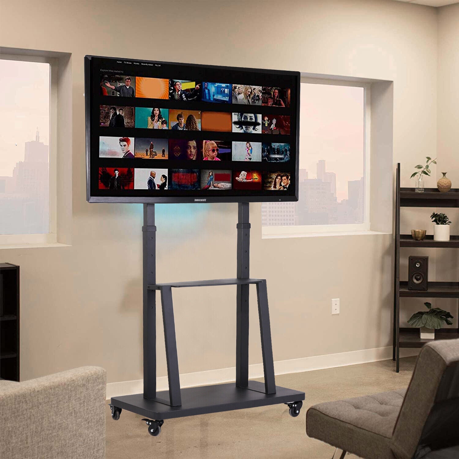 100" Rolling/Mobile TV Cart TV Floor Stand