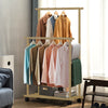 Double Rail Heavy Strong Rolling Clothes Rack with Trousers Rack & Bottom Shelf