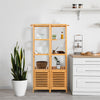 4 Tier Extra Tall Bamboo Bathroom Storage Cabinet