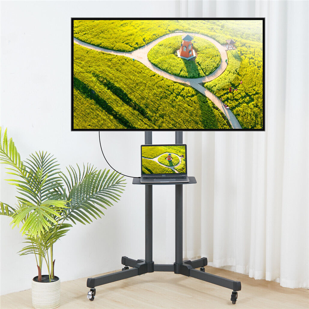 Portable TV Stand w/ Shelf 32-72" LCD LED OLED 4K Smart Flat