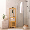 4 Tier Extra Tall Bamboo Bathroom Storage Cabinet
