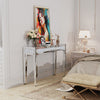 Shining Crushed Diamond Console Table Silver Mirrored