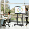 Mobile TV Stand Trolley Cart on Wheels Exhibition Trolley for 32-80”TVs 2 Layers