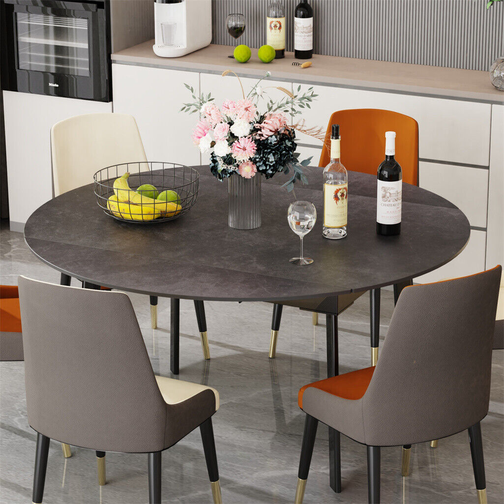 Round Extendable Kitchen Table Sintered Stone