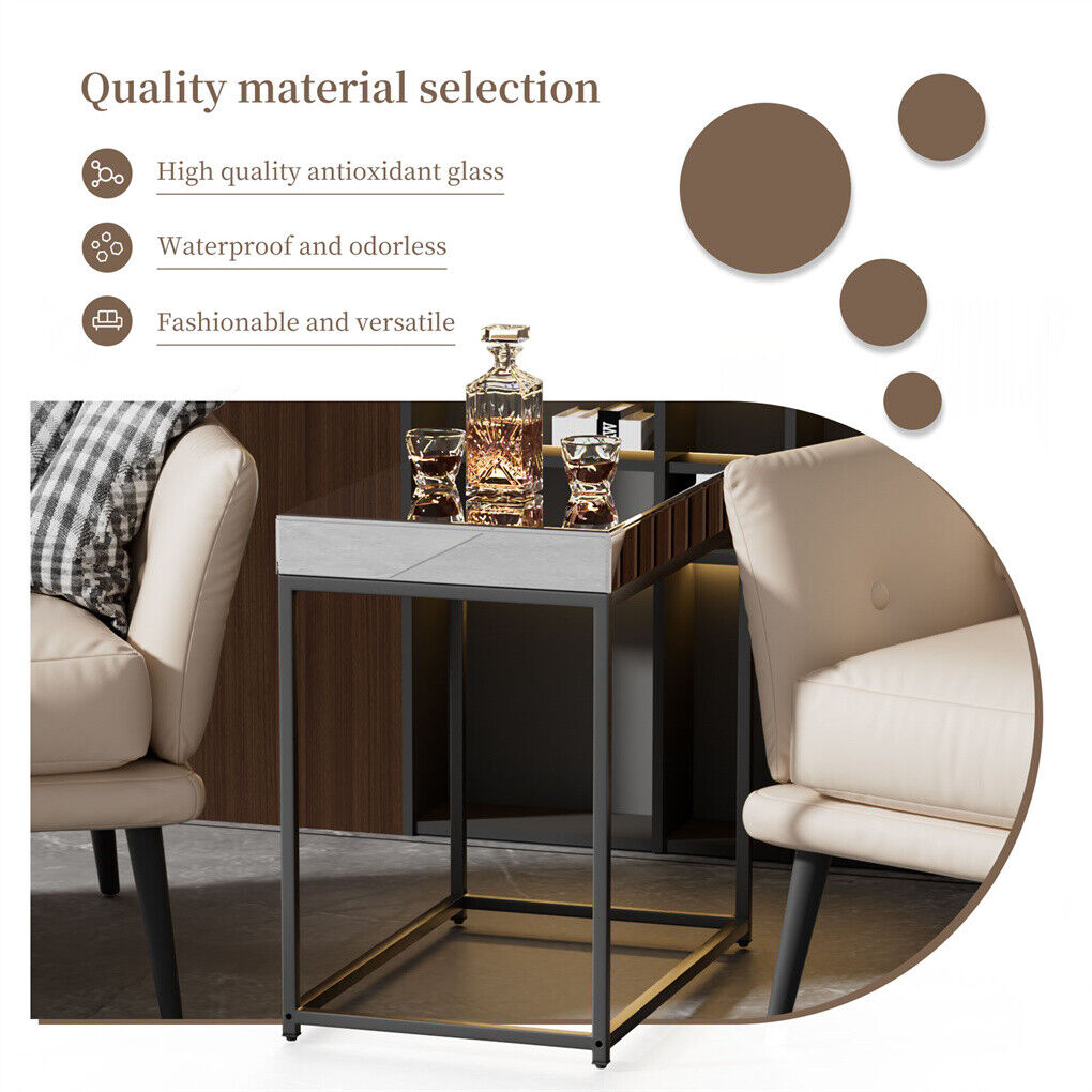 High-end Mirrored Side Table