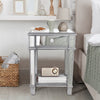 2 Tier Luxury Silver Mirrored Side Table