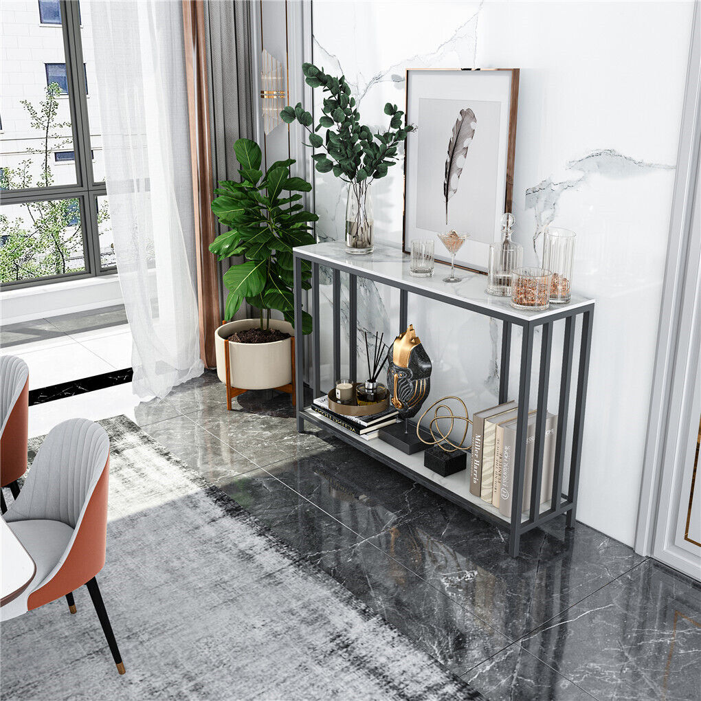 Slate Narrow Long Console Table Skinny