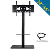 Floor TV Stand Swivel Mount Bracket Shelf Height Adjustable