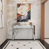 Shining Crushed Diamond Console Table Silver Mirrored