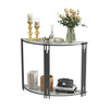 1/2 Tier Strong Slate Crescent Console Table