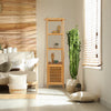 4 Tier Extra Tall Bamboo Bathroom Storage Cabinet