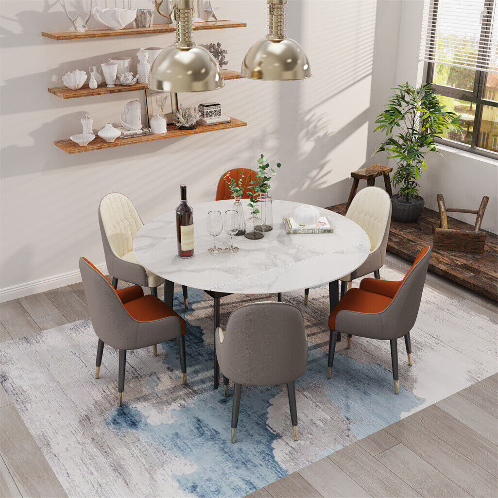 Round Extendable Kitchen Table Sintered Stone