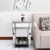 2 Tier Luxury Silver Mirrored Side Table