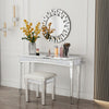 Shining Crushed Diamond Console Table Silver Mirrored