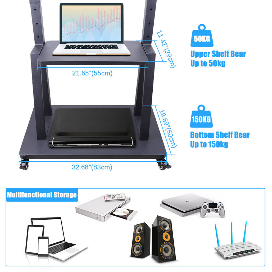 Rolling/Mobile TV Cart TV Trolley 32-100" Large  TV Stand Shelf