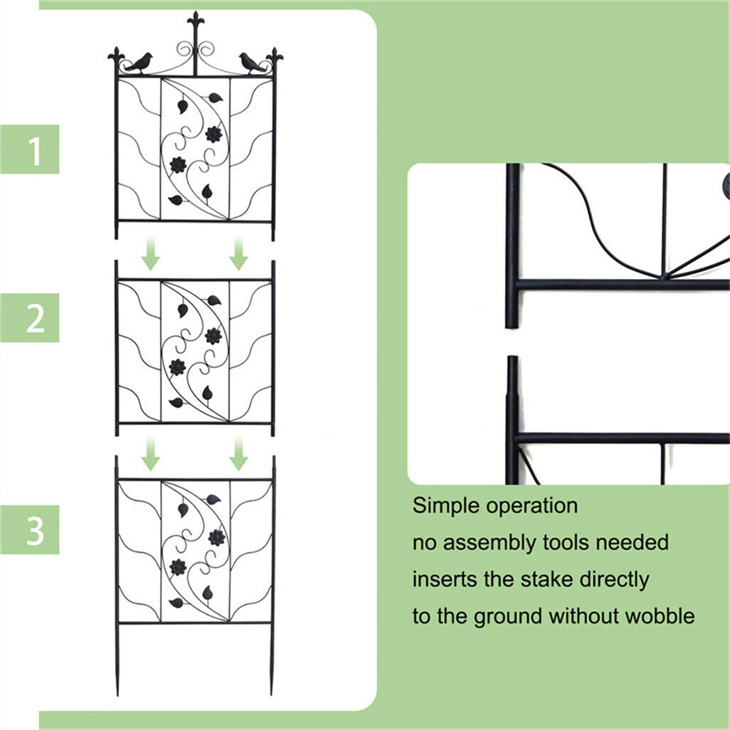 2X Large Tall Metal Garden Trellis Fence Climbing Plant Trellises Privacy Frame