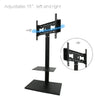 Floor TV Stand Swivel Mount Bracket Shelf Height Adjustable