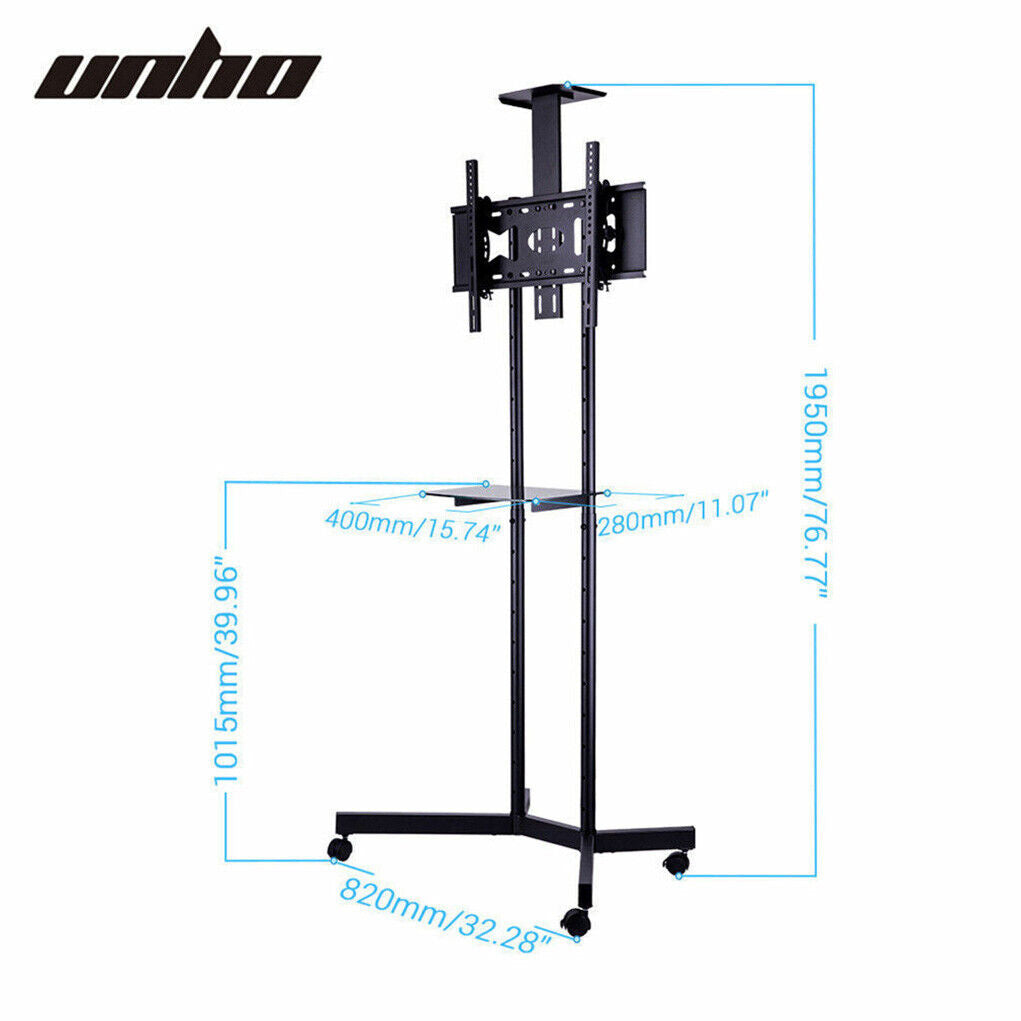 Portable TV Stand w/ Shelf 32-72" LCD LED OLED 4K Smart Flat