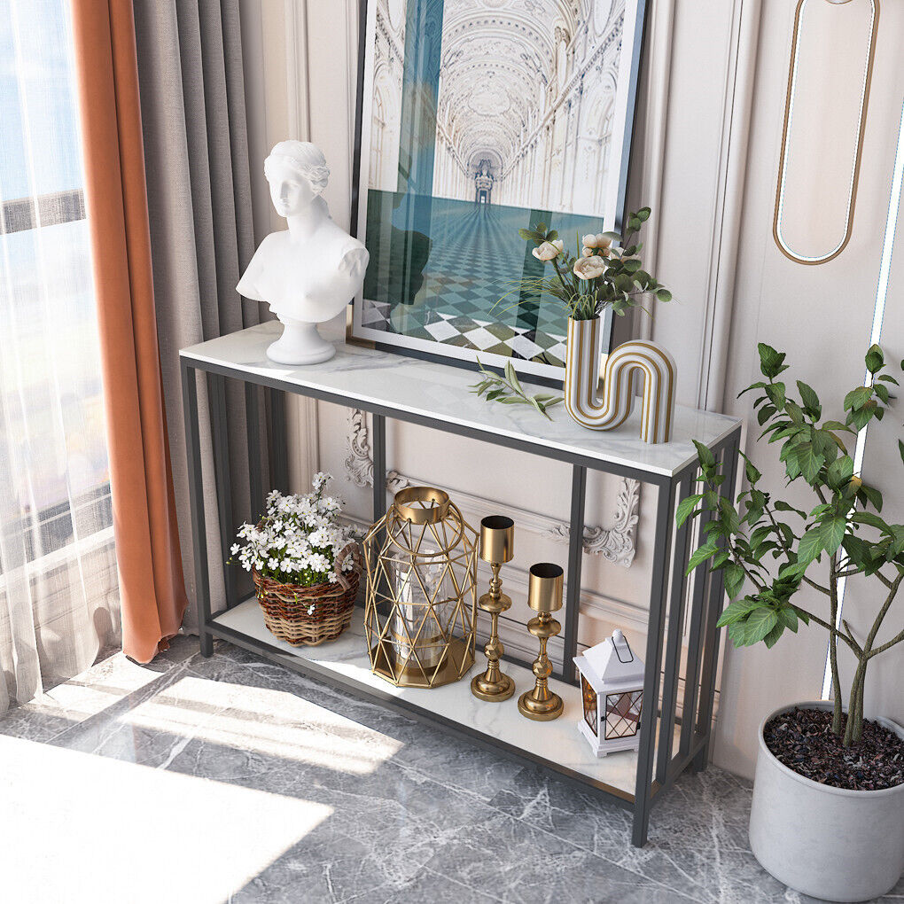 Slate Narrow Long Console Table Skinny